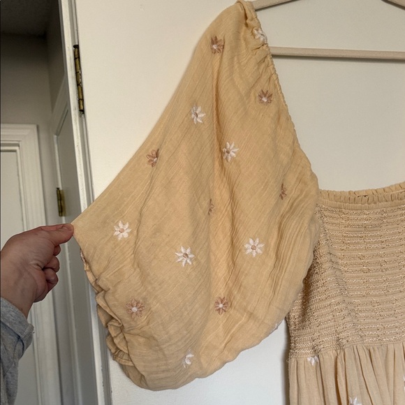 Free People Cream Floral Long Sleeve Dress - Picture 3 of 8